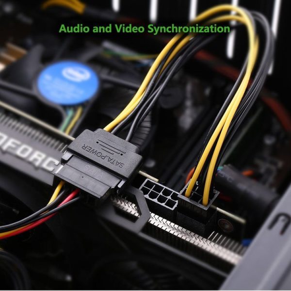 20cm SATA 15 Pin to 6 Pin PCI Express Graphics Video Card Sata Power Cable - Image 7