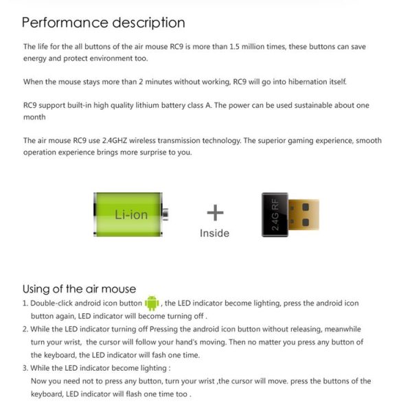 Measy RC9 2.4GHz Fly Air Mouse Wireless Keyboard Remote Control - Image 8