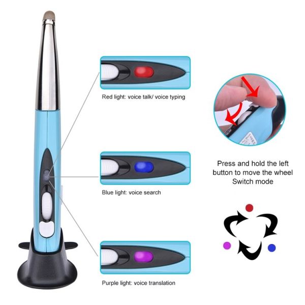 PR-06S 4-keys Smart Wireless Optical Mouse with Stylus Pen Function, Support Voice Operation / Translation (Blue) - Image 5