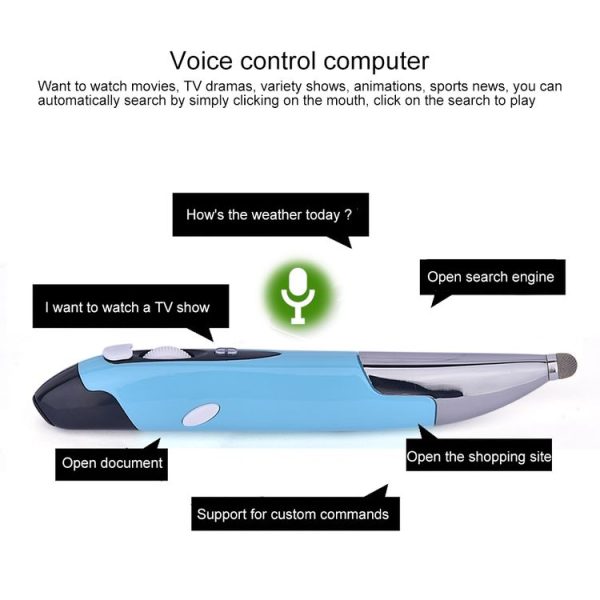 PR-06S 4-keys Smart Wireless Optical Mouse with Stylus Pen Function, Support Voice Operation / Translation (Blue) - Image 8