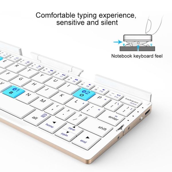 B.O.W HB199 Foldable Bluetooth Keyboard (Gold) - Image 3