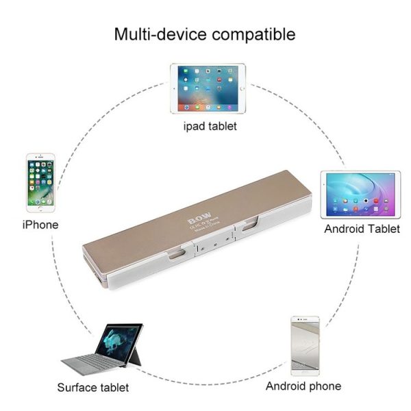 B.O.W HB199 Foldable Bluetooth Keyboard (Gold) - Image 7