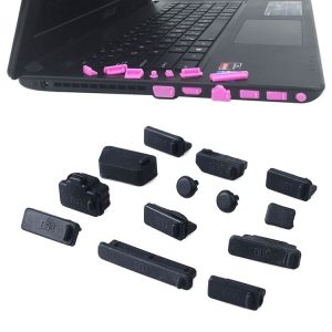 13 in 1 Universal Silicone Anti-Dust Plugs for Laptop (Black)