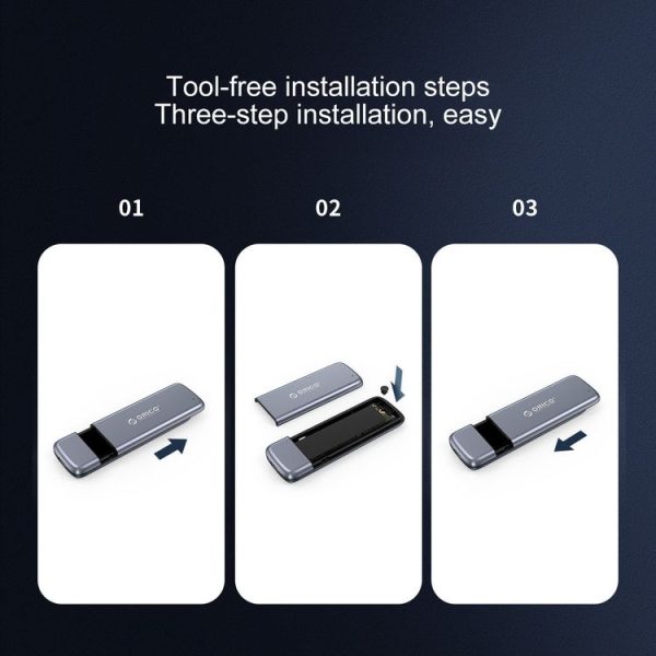 ORICO M2L2-V03C3-GY-EP M.2 NVME Solid State Mobile Hard Disk Enclosure (Grey) - Image 6