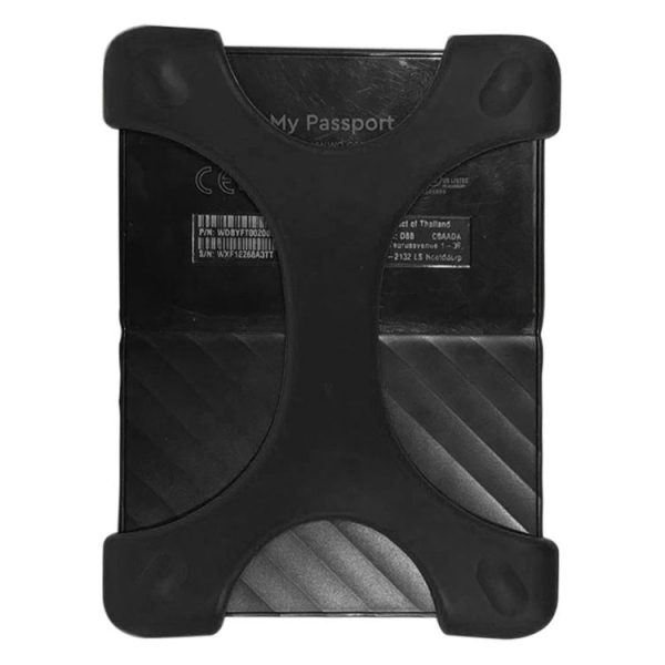 X Type 2.5 inch Portable Hard Drive Silicone Case for 2TB-4TB WD & SEAGATE & Toshiba Portable Hard Drive, without Hole (Black) - Image 5