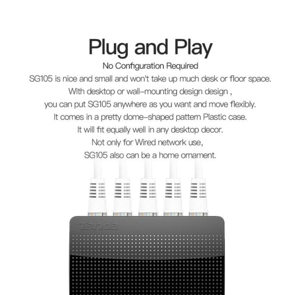 Tenda SG105 Mini 5 Ports 1000Mpbs Fast Gigabit Ethernet Network Switch LAN HUB - Image 9