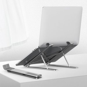 Portable Adjustable Laptop Stand Desktop Lifting Height Increase Rack Folding Heat Dissipation Holder, Style: Ordinary (Silver)
