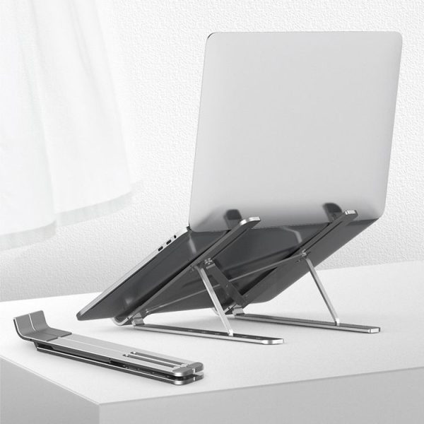 Portable Adjustable Laptop Stand Desktop Lifting Height Increase Rack Folding Heat Dissipation Holder, Style: Ordinary (Silver)