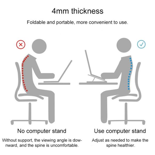 Portable Adjustable Laptop Stand Desktop Lifting Height Increase Rack Folding Heat Dissipation Holder, Style: Ordinary (Silver) - Image 3