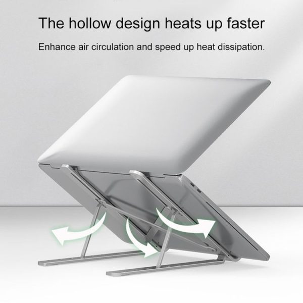 Portable Adjustable Laptop Stand Desktop Lifting Height Increase Rack Folding Heat Dissipation Holder, Style: Ordinary (Silver) - Image 4