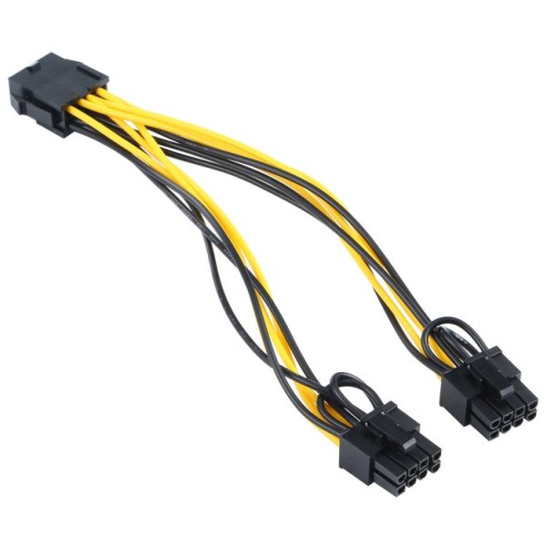 Motherboard PCI-Express PCIE 8 Pin to Dual 8 (6+2) Pin Graphics Card Adapter Power Supply Cable - Image 2