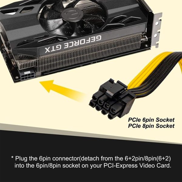 Motherboard PCI-Express PCIE 8 Pin to Dual 8 (6+2) Pin Graphics Card Adapter Power Supply Cable - Image 6