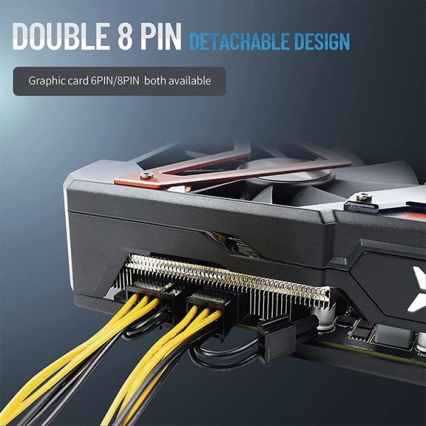 Motherboard PCI-Express PCIE 8 Pin to Dual 8 (6+2) Pin Graphics Card Adapter Power Supply Cable - Image 7
