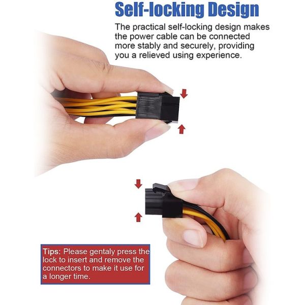 8 Pin to PCI-E PCIe 8 Pin + 8 (6+2) Pin Power Cable - Image 6