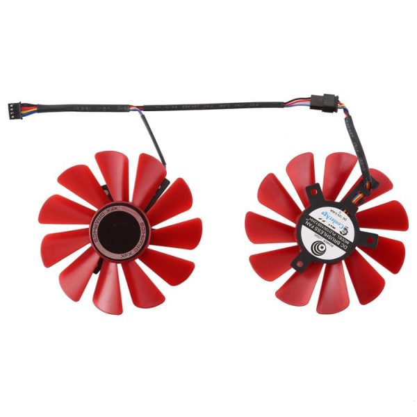 FDC10U12S9-C 0.45amp 4 Pin Graphics Video Card Cooling Fans for XFX RX 560D RX 570 RX 580 RX Vega, Diameter: 85mm, Pairs - Image 2