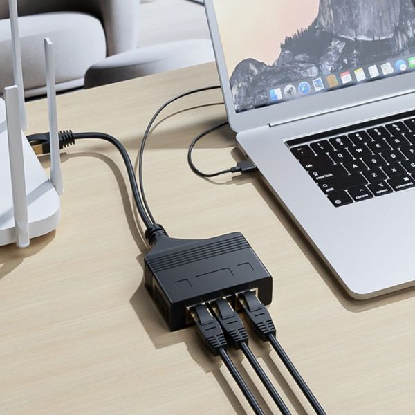 Male RJ45 3 in 1 Gigabit Network Splitter Cable Ethernet Network Coupler - Image 10