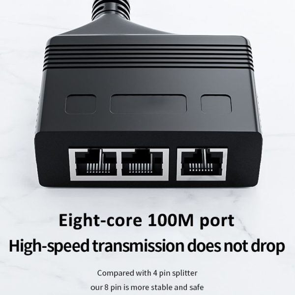 Female RJ45 3 in 1 100M Network Splitter Cable Ethernet Network Coupler - Image 7