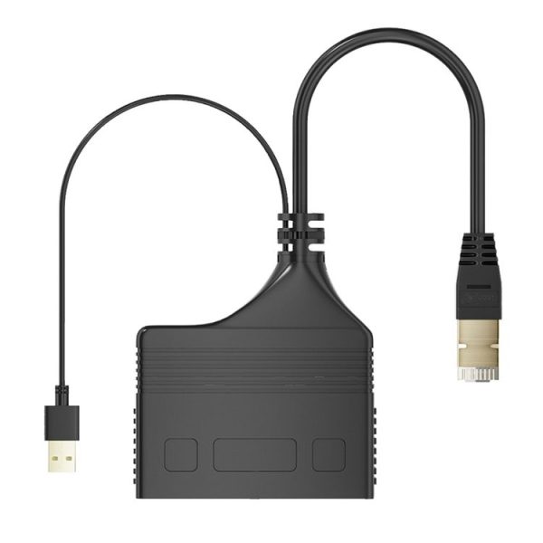 Male RJ45 4 in 1 100M Network Splitter Cable Ethernet Network Coupler - Image 3
