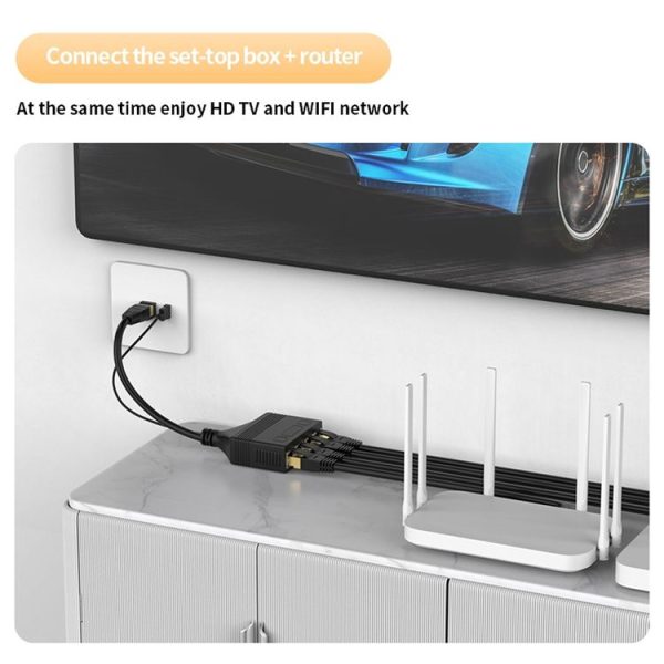 Male RJ45 4 in 1 100M Network Splitter Cable Ethernet Network Coupler - Image 5