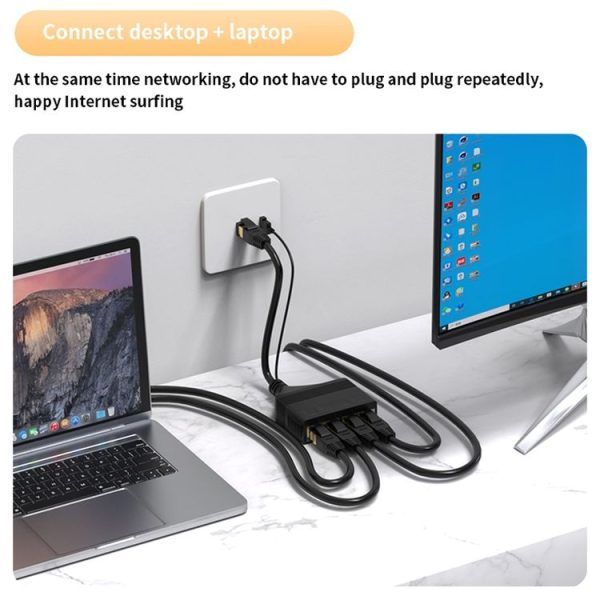 Male RJ45 4 in 1 100M Network Splitter Cable Ethernet Network Coupler - Image 6