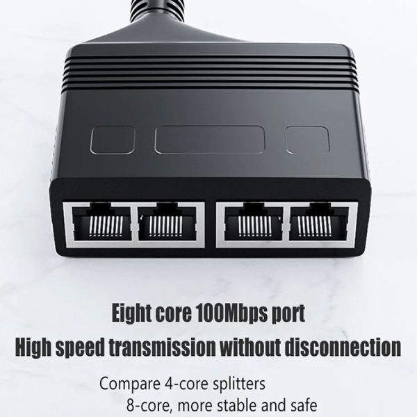 Male RJ45 4 in 1 100M Network Splitter Cable Ethernet Network Coupler - Image 7
