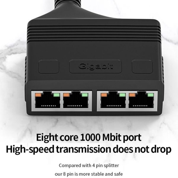 Male RJ45 4 in 1 Gigabit Network Splitter Cable Ethernet Network Coupler - Image 7