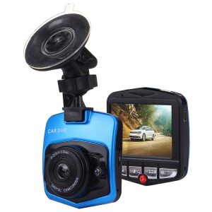 VGA 480P Car Camcorder DVR Driving Recorder Digital Video Camera Voice Recorder with 2.4 inch LCD Screen Display, Support 32GB Micro TF Card & Infrared Night Vision Function (Black + Blue)