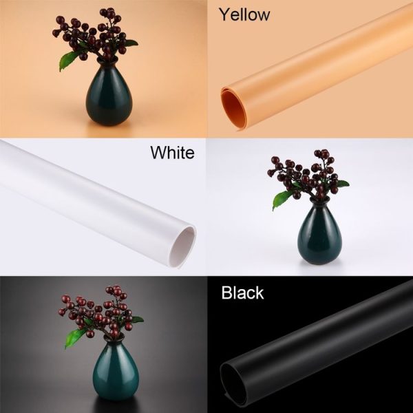 PULUZ Photography Background PVC Paper Kits for Studio Tent Box, 3 Colors (Black, White, Yellow), Size: 73.5cm x 36cm - Image 8