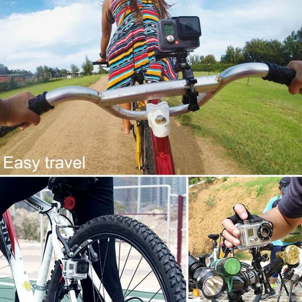 PULUZ Universal Bike Motorcycle Handlebar Mount with Screw for PULUZ Action Sports Cameras Jaws Flex Clamp Mount for GoPro, Insta360, DJI and Other Action Cameras (Black) - Image 8