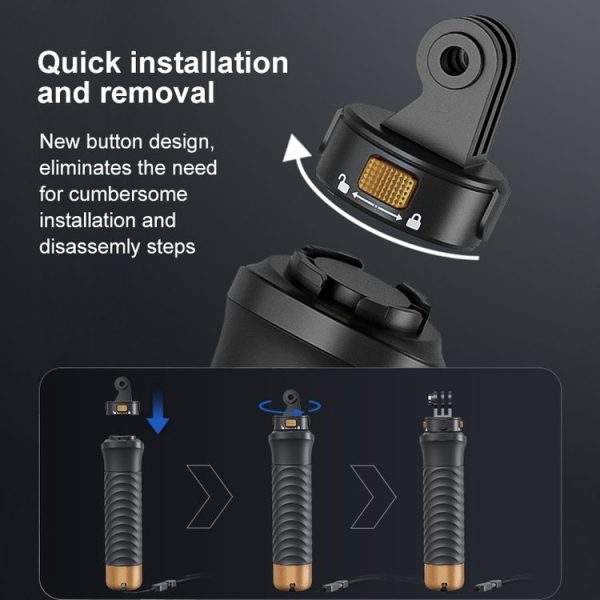 PULUZ Quick Release Floating Handle Hand Grip (Black) - Image 9