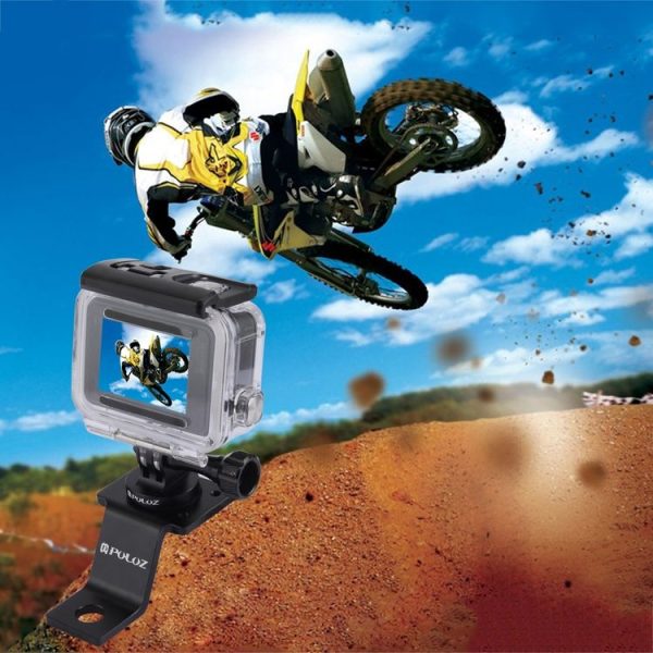 PULUZ Aluminum Alloy Motorcycle Fixed Holder Mount with Tripod Adapter & Screw for GoPro, Insta360, DJI and Other Action Cameras (Black) - Image 12