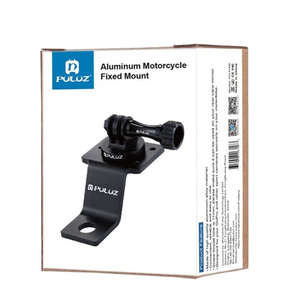 PULUZ Aluminum Alloy Motorcycle Fixed Holder Mount with Tripod Adapter & Screw for GoPro, Insta360, DJI and Other Action Cameras (Black) - Image 8
