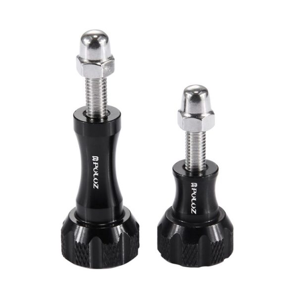 PULUZ CNC Aluminum Thumb Knob Stainless Bolt Nut Screw Set for GoPro Hero12 Black / Hero11 / 10 / 9 / 8 / 7 / 6 / 5, Insta360 Ace / Ace Pro, DJI Osmo Action 4 and Other Action Cameras (Black) - Image 2