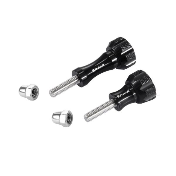 PULUZ CNC Aluminum Thumb Knob Stainless Bolt Nut Screw Set for GoPro Hero12 Black / Hero11 / 10 / 9 / 8 / 7 / 6 / 5, Insta360 Ace / Ace Pro, DJI Osmo Action 4 and Other Action Cameras (Black) - Image 4