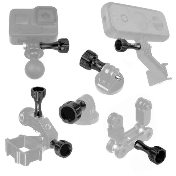 PULUZ CNC Aluminum Thumb Knob Stainless Bolt Nut Screw Set for GoPro Hero12 Black / Hero11 / 10 / 9 / 8 / 7 / 6 / 5, Insta360 Ace / Ace Pro, DJI Osmo Action 4 and Other Action Cameras (Black) - Image 6