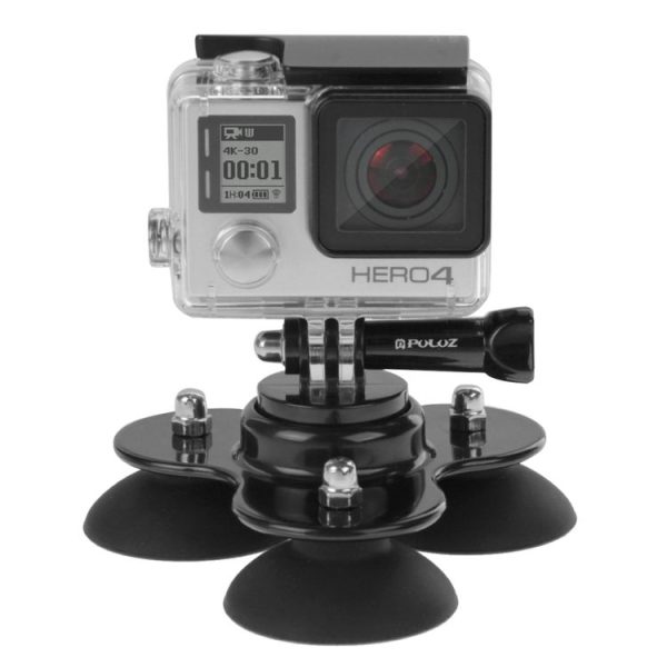 PULUZ Triangle Suction Cup Mount with Screw for GoPro, Insta360, DJI and Other Action Cameras (Black) - Image 6