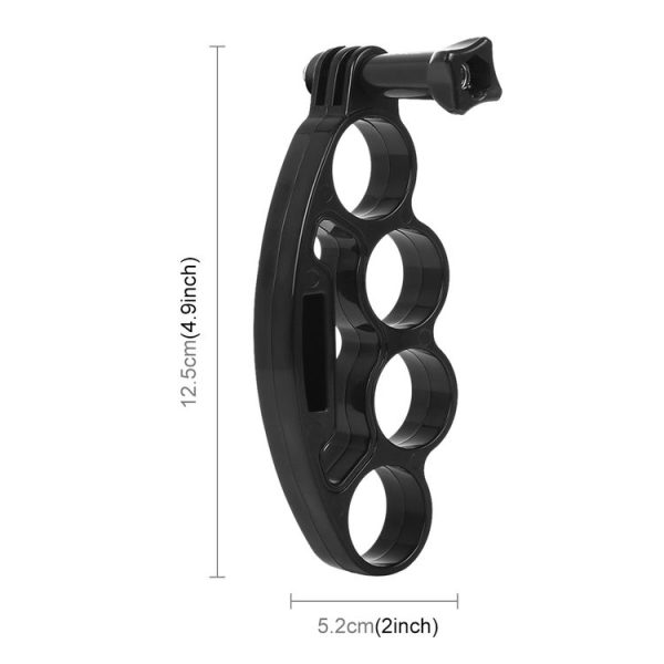 PULUZ Handheld Plastic Knuckles Fingers Grip Ring Monopod Tripod Mount with Thumb Screw for GoPro, Insta360, DJI and Other Action Cameras (Black) - Image 3