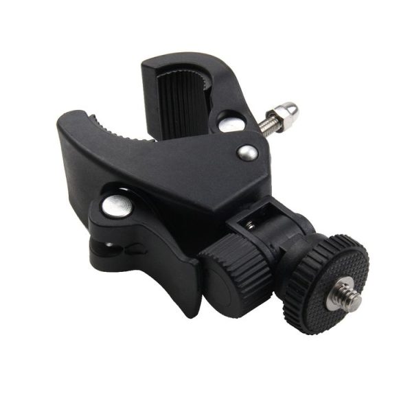 PULUZ Motorcycle Bicycle Handlebar Holder with Tripod Mount & Screw for GoPro, Insta360, DJI and Other Action Cameras (Black) - Image 3