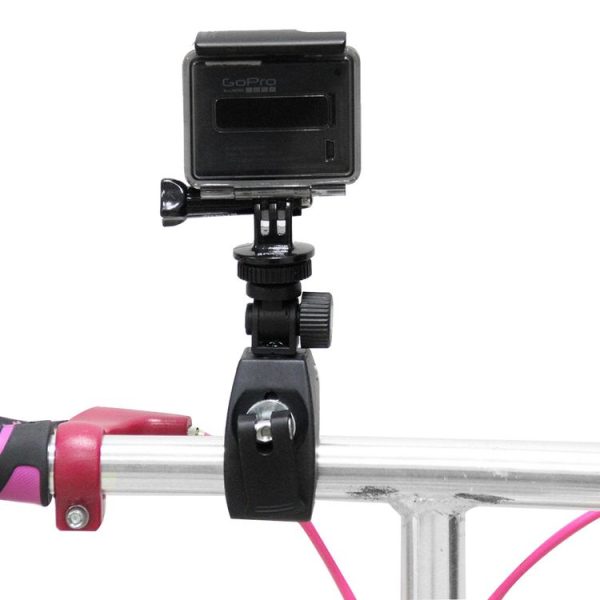 PULUZ Motorcycle Bicycle Handlebar Holder with Tripod Mount & Screw for GoPro, Insta360, DJI and Other Action Cameras (Black) - Image 6