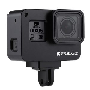 PULUZ Housing Shell CNC Aluminum Alloy Protective Cage with Insurance Frame for GoPro HERO (2018) / 7 Black / 6 / 5 (Black)