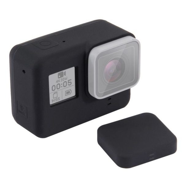 PULUZ Silicone Protective Case with Lens Cover for GoPro HERO7 Black / 7 White / 7 Silver / 6 / 5 (Black)
