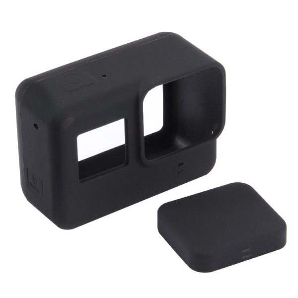 PULUZ Silicone Protective Case with Lens Cover for GoPro HERO7 Black / 7 White / 7 Silver / 6 / 5 (Black) - Image 2