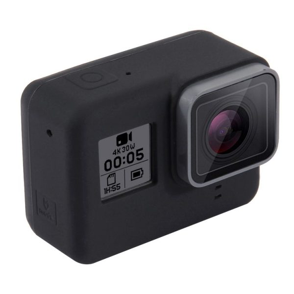 PULUZ Silicone Protective Case with Lens Cover for GoPro HERO7 Black / 7 White / 7 Silver / 6 / 5 (Black) - Image 3
