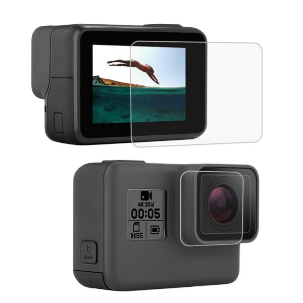 PULUZ Lens HD Screen Protector + LCD Display Tempered Glass Film for GoPro HERO7 Black / HERO7 Silver / HERO7 White / 6 / 5