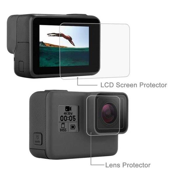 PULUZ Lens HD Screen Protector + LCD Display Tempered Glass Film for GoPro HERO7 Black / HERO7 Silver / HERO7 White / 6 / 5 - Image 2