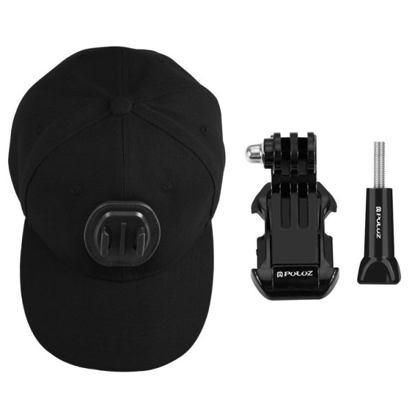 PULUZ Baseball Hat with J-Hook Buckle Mount & Screw for GoPro, DJI OSMO Action and Other Action Cameras (Black) - Image 11