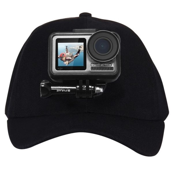 PULUZ Baseball Hat with J-Hook Buckle Mount & Screw for GoPro, DJI OSMO Action and Other Action Cameras (Black) - Image 2