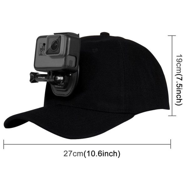 PULUZ Baseball Hat with J-Hook Buckle Mount & Screw for GoPro, DJI OSMO Action and Other Action Cameras (Black) - Image 3