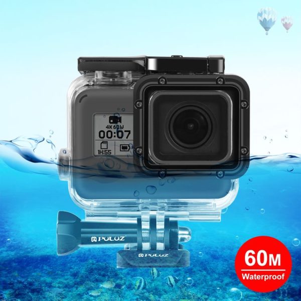 PULUZ for GoPro HERO (2018) / HERO7 Black / 6 / 5 60m Underwater Waterproof Housing Diving Protective Case with Buckle Basic Mount & Screw