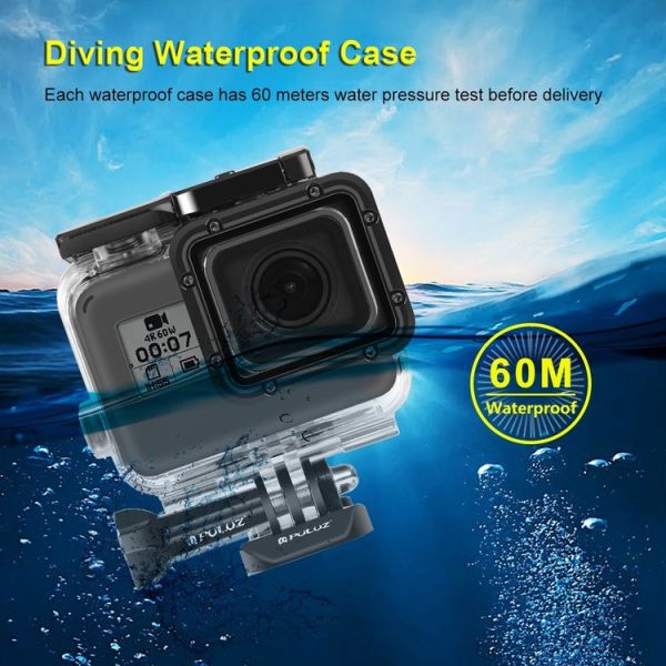 PULUZ for GoPro HERO (2018) / HERO7 Black / 6 / 5 60m Underwater Waterproof Housing Diving Protective Case with Buckle Basic Mount & Screw - Image 5